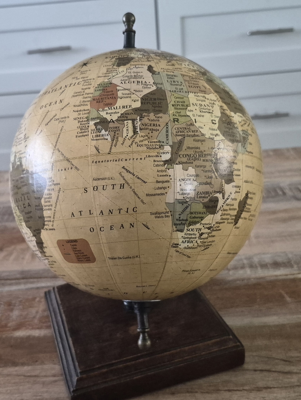 2008 Target Vintage Style Decorative Globe – Made in India – Wooden Base